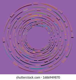 multi-color curly, coil, gyration volute shape. twine vortex rotating in concentric, radial, radiating and circular, circling fashion