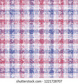 Multicolor Damaged Checked Mixed Graphic Motif. Seamless Pattern.