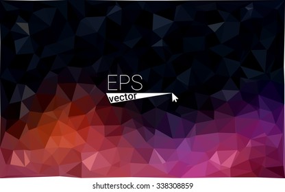 Multicolor dark blue, red geometric rumpled triangular low poly origami style gradient illustration graphic background. Vector polygonal design for your business.