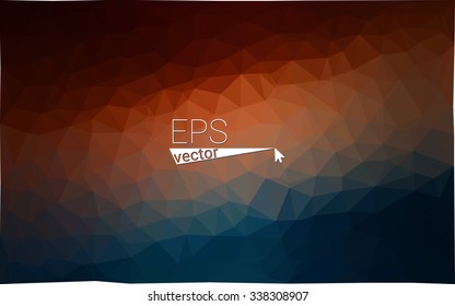 Multicolor dark blue, red geometric rumpled triangular low poly origami style gradient illustration graphic background. Vector polygonal design for your business.