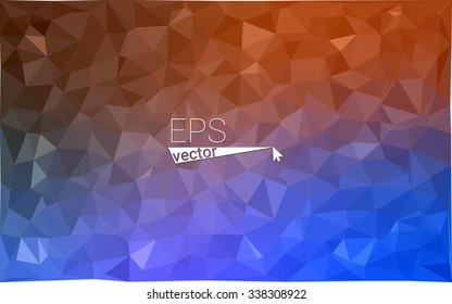 Multicolor dark blue, red geometric rumpled triangular low poly origami style gradient illustration graphic background. Vector polygonal design for your business.