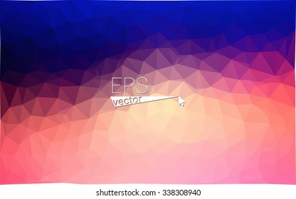 Multicolor dark blue, red geometric rumpled triangular low poly origami style gradient illustration graphic background. Vector polygonal design for your business.
