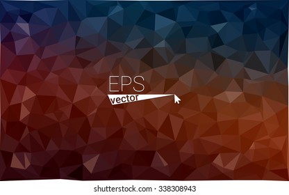 Multicolor dark blue, red geometric rumpled triangular low poly origami style gradient illustration graphic background. Vector polygonal design for your business.