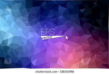 Multicolor dark blue, red  geometric rumpled triangular low poly style gradient illustration graphic background. Vector polygonal design for your business.