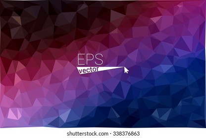 Multicolor dark blue, red  geometric rumpled triangular low poly style gradient illustration graphic background. Vector polygonal design for your business.