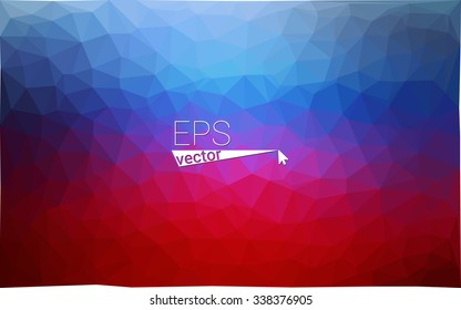 Multicolor dark blue, red  geometric rumpled triangular low poly style gradient illustration graphic background. Vector polygonal design for your business.