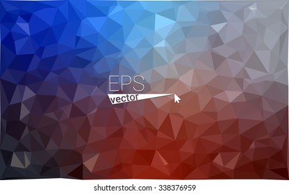 Multicolor dark blue, red  geometric rumpled triangular low poly style gradient illustration graphic background. Vector polygonal design for your business.