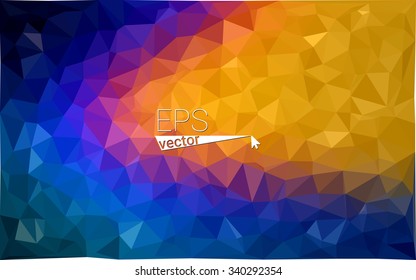 Multicolor dark blue, red  geometric rumpled triangular low poly style gradient illustration graphic background. Vector polygonal design for your business.