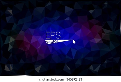 Multicolor dark blue, red  geometric rumpled triangular low poly style gradient illustration graphic background. Vector polygonal design for your business.