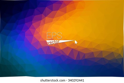 Multicolor dark blue, red  geometric rumpled triangular low poly style gradient illustration graphic background. Vector polygonal design for your business.