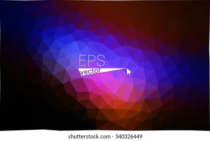 Multicolor dark blue, red  geometric rumpled triangular low poly style gradient illustration graphic background. Vector polygonal design for your business.