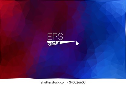 Multicolor dark blue, red  geometric rumpled triangular low poly style gradient illustration graphic background. Vector polygonal design for your business.