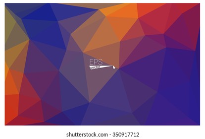Multicolor dark blue, red geometric rumpled triangular low poly origami style gradient illustration graphic background. Vector polygonal design for your business.