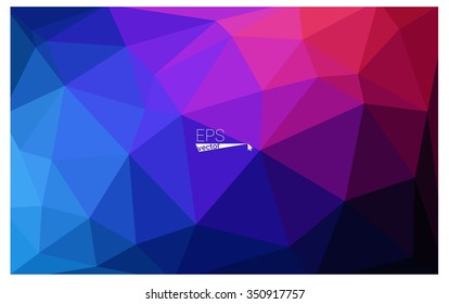 Multicolor dark blue, red geometric rumpled triangular low poly origami style gradient illustration graphic background. Vector polygonal design for your business.