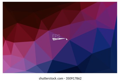 Multicolor dark blue, red geometric rumpled triangular low poly origami style gradient illustration graphic background. Vector polygonal design for your business.