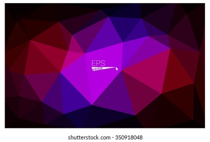 Multicolor dark blue, red geometric rumpled triangular low poly origami style gradient illustration graphic background. Vector polygonal design for your business.