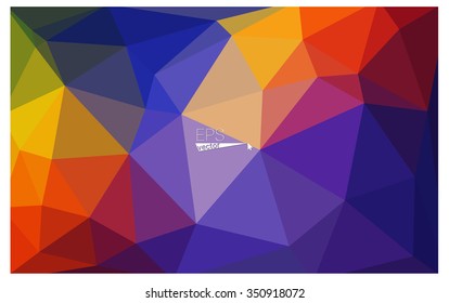 Multicolor dark blue, red geometric rumpled triangular low poly origami style gradient illustration graphic background. Vector polygonal design for your business.