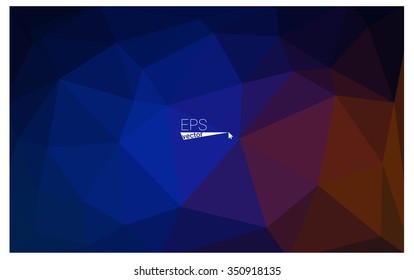 Multicolor dark blue, red geometric rumpled triangular low poly origami style gradient illustration graphic background. Vector polygonal design for your business.