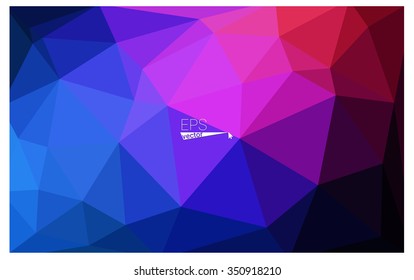 Multicolor dark blue, red geometric rumpled triangular low poly origami style gradient illustration graphic background. Vector polygonal design for your business.