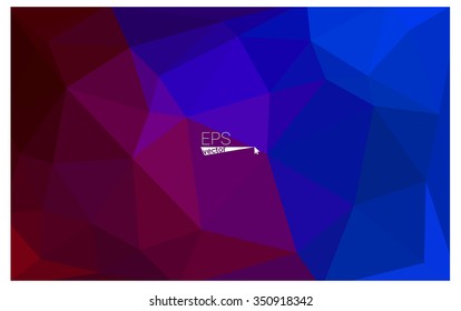 Multicolor dark blue, red geometric rumpled triangular low poly origami style gradient illustration graphic background. Vector polygonal design for your business.