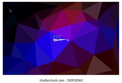 Multicolor dark blue, red geometric rumpled triangular low poly origami style gradient illustration graphic background. Vector polygonal design for your business.