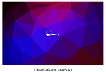 Multicolor dark blue, red geometric rumpled triangular low poly origami style gradient illustration graphic background. Vector polygonal design for your business.