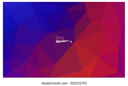 Multicolor dark blue, red geometric rumpled triangular low poly origami style gradient illustration graphic background. Vector polygonal design for your business.