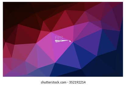 Multicolor dark blue, red geometric rumpled triangular low poly origami style gradient illustration graphic background. Vector polygonal design for your business.