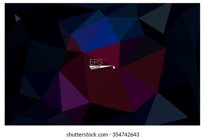 Multicolor dark blue, red geometric rumpled triangular low poly origami style gradient illustration graphic background. Vector polygonal design for your business.