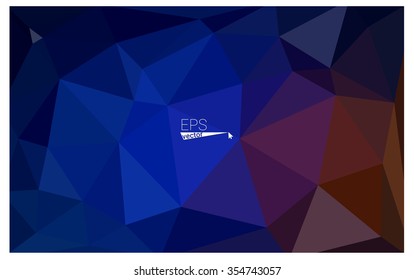 Multicolor dark blue, red geometric rumpled triangular low poly origami style gradient illustration graphic background. Vector polygonal design for your business.