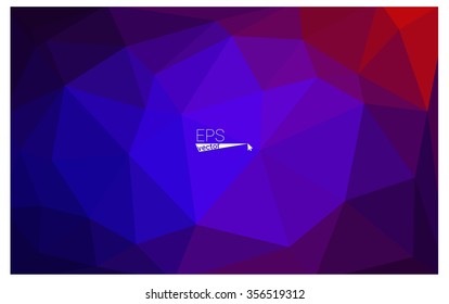 Multicolor dark blue, red geometric rumpled triangular low poly origami style gradient illustration graphic background. Vector polygonal design for your business.