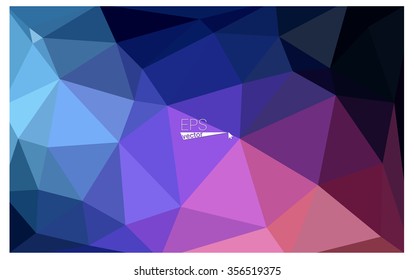 Multicolor dark blue, red geometric rumpled triangular low poly origami style gradient illustration graphic background. Vector polygonal design for your business.