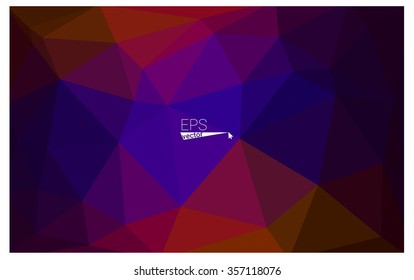 Multicolor dark blue, red geometric rumpled triangular low poly origami style gradient illustration graphic background. Vector polygonal design for your business.