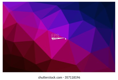 Multicolor dark blue, red geometric rumpled triangular low poly origami style gradient illustration graphic background. Vector polygonal design for your business.