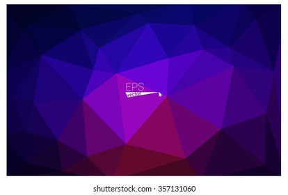 Multicolor dark blue, red geometric rumpled triangular low poly origami style gradient illustration graphic background. Vector polygonal design for your business.