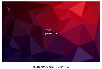 Multicolor dark blue, red geometric rumpled triangular low poly origami style gradient illustration graphic background. Vector polygonal design for your business.