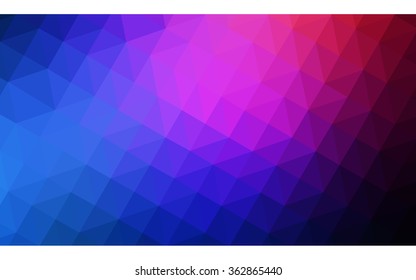 Multicolor dark blue, red polygonal illustration, which consist of triangles. Geometric background in Origami style with gradient. Triangular design for your business in vector.