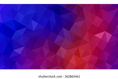 Multicolor dark blue, red polygonal illustration, which consist of triangles. Geometric background in Origami style with gradient. Triangular design for your business in vector.