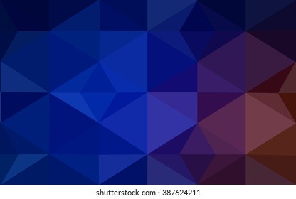 Multicolor dark blue, red polygonal illustration, which consist of triangles. Geometric background in Origami style with gradient. Triangular design for your business.