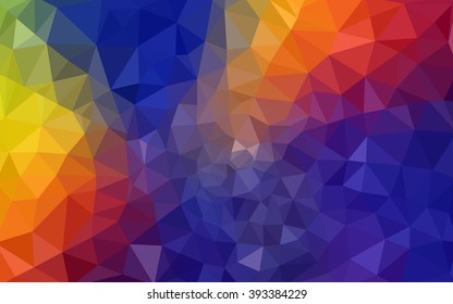 Multicolor dark blue, red polygonal illustration, which consist of triangles. Geometric background in Origami style with gradient. Triangular design for your business.
