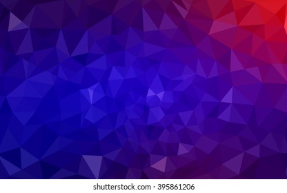 Multicolor dark blue, red polygonal illustration, which consist of triangles. Geometric background in Origami style with gradient. Triangular design for your business.