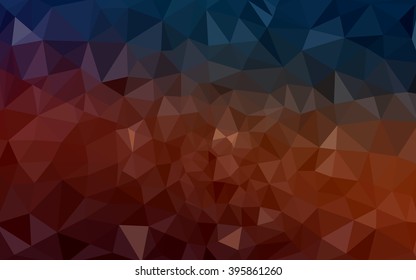 Multicolor dark blue, red polygonal illustration, which consist of triangles. Geometric background in Origami style with gradient. Triangular design for your business.