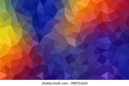 Multicolor dark blue, red polygonal illustration, which consist of triangles. Geometric background in Origami style with gradient. Triangular design for your business.