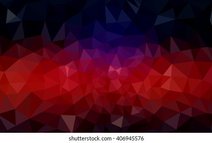 Multicolor dark blue, red polygonal illustration, which consist of triangles. Geometric background in Origami style with gradient. Triangular design for your business.