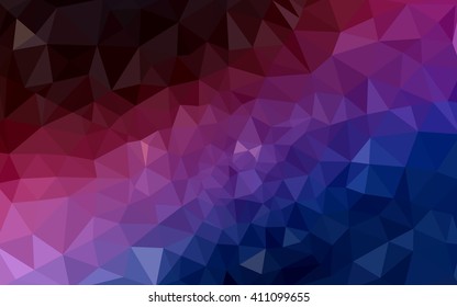Multicolor dark blue, red polygonal illustration, which consist of triangles. Geometric background in Origami style with gradient. Triangular design for your business.