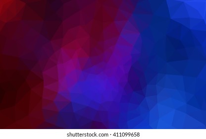 Multicolor dark blue, red polygonal illustration, which consist of triangles. Geometric background in Origami style with gradient. Triangular design for your business.