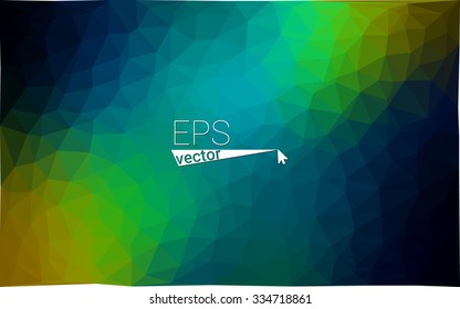 Multicolor dark blue, yellow, orange  geometric rumpled triangular low poly style gradient illustration graphic background. Vector polygonal design for your business.