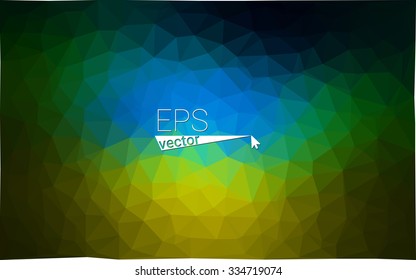 Multicolor dark blue, yellow, orange  geometric rumpled triangular low poly style gradient illustration graphic background. Vector polygonal design for your business.
