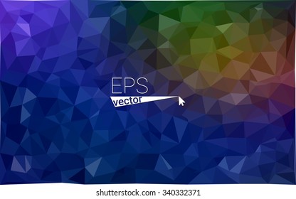 Multicolor dark blue, yellow, orange  geometric rumpled triangular low poly style gradient illustration graphic background. Vector polygonal design for your business.