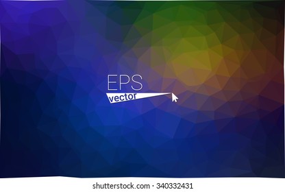 Multicolor dark blue, yellow, orange  geometric rumpled triangular low poly style gradient illustration graphic background. Vector polygonal design for your business.